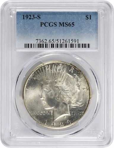 1923-S ピースシルバードル MS65 PCGS 501,600円