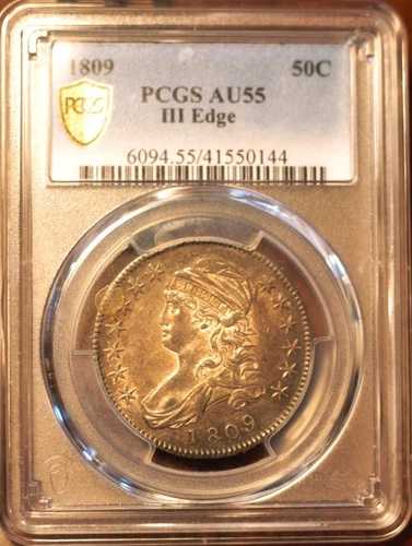 1809年 III エッジ キャップド バスト ハーフ ドル PCGS AU55