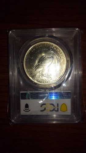 1923年 1ドル ピースドル PCGS MS65 TOP 50 VAM 1F チンバー + 裏側ストラックスルー +