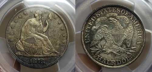 1878年 着席自由の女神像 ハーフドル 50セント PCGS MS 64