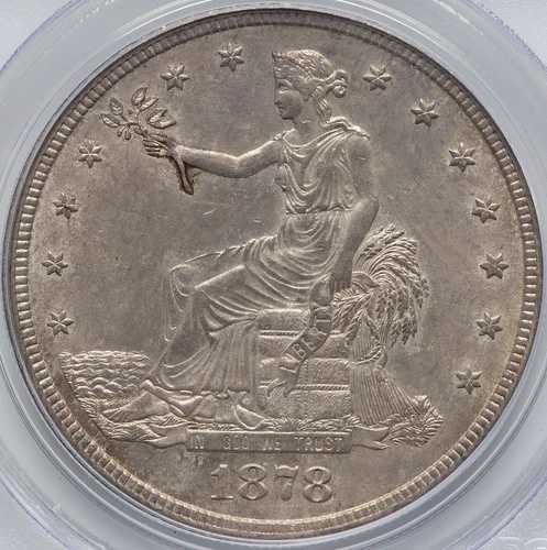 1878-S トレードドル PCGS MS-63、CAC！美しい経年変化！驚くほど美しい！