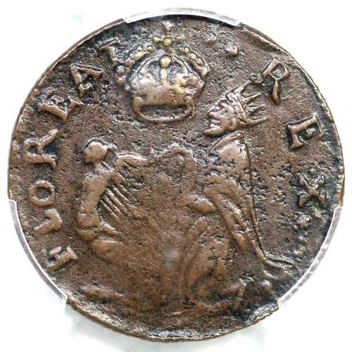 1670年代 M 4i.1-Gj.1 R-7- PCGS AU 50 セントパトリック・ファーシング コロニアルコイン 1/4ペンス