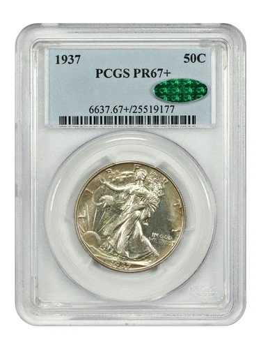 1937年 50セント PCGS/CAC PR67+ - ウォーキング・リバティ・ハーフダラー