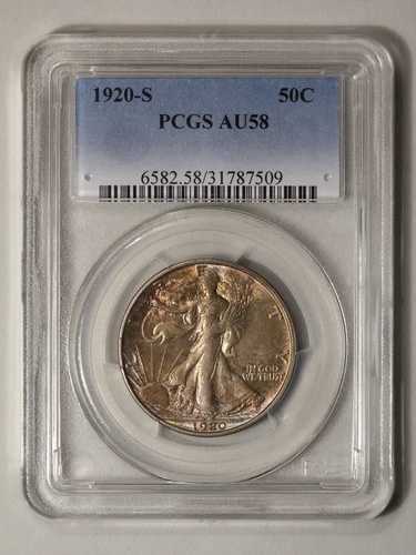 1920-S 50セントウォーキングリバティハーフダラー PCGS AU58｜WORLD RESOURCE【QUEEN店】