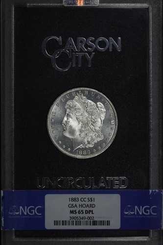 1883-CC GSA モルガン・ダラー NGC MS-65 DMPL 箱とカード付き