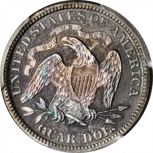 1886 PR66 PCGS 5,000枚鋳造 + 886プルーフ \u003d 25セント硬貨の中で最安値 ? KEY 着席型クォーター 524,920円