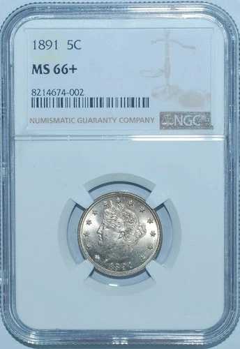 1891 NGC MS66+ リバティVニッケル