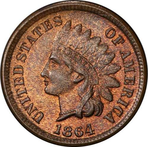 1864 L リボン付き PCGS CAC MS65RB インディアンヘッド セント ブロンズ 1 セント、ジェム ウッド グレイン、PQ!