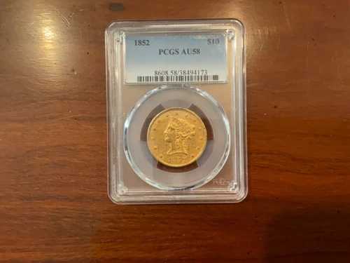1852年 10ドル リバティゴールドイーグル PCGS AU-58