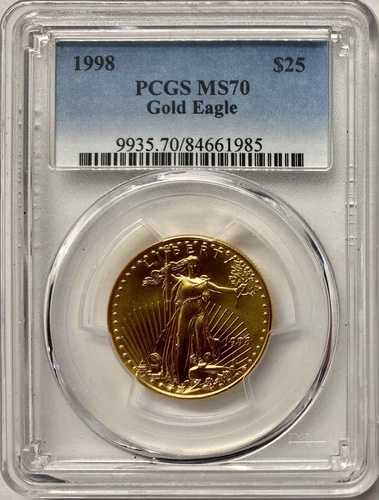 1998年 25ドル ハーフオンス 金貨 アメリカンイーグル PCGS MS-70