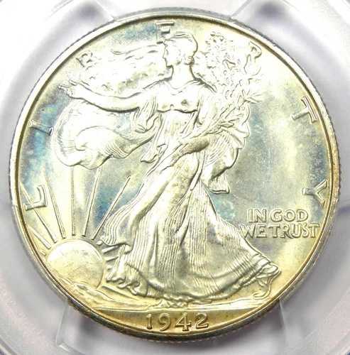 1942-D ウォーキング リバティ ハーフ ドル 50 セント - PCGS MS67+ プラス グレード - 5,000 ドル相当!