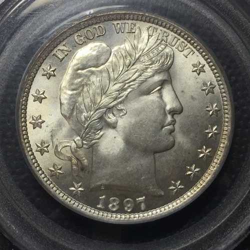 PCGS MS-65 1897-P バーバーハーフダラー 宝石グレード 同梱配送