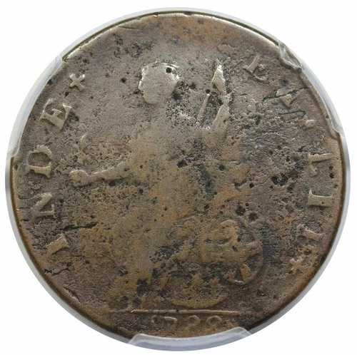 1788年バーモント銅貨、右胸像、希少RR-28、R5+、PCGS VF20