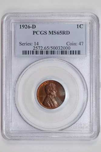 1926-D リンカーン ウィート セント PCGS MS65 レッド