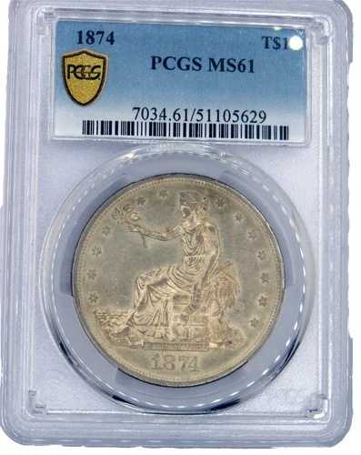 1874年 T$1 貿易ドル PCGS ゴールドシールド MS 61