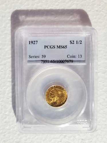 1927年 2.50ドル 2 1/2ドル 金インディアンクォーターイーグル PCGS MS65
