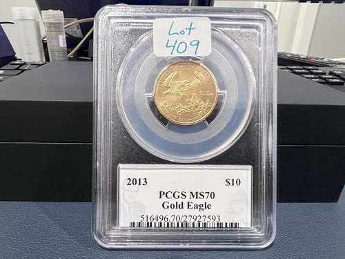 2013年 10ドル ゴールドイーグル PCGS MS70 1/4オンス .999ゴールド 米国造幣局長 フィリップ・ディール