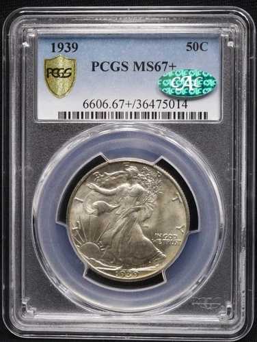 PCGS 1939年 ウォーキング・リバティ・ハーフダラー MS67+ CAC #6606.67+/36475014
