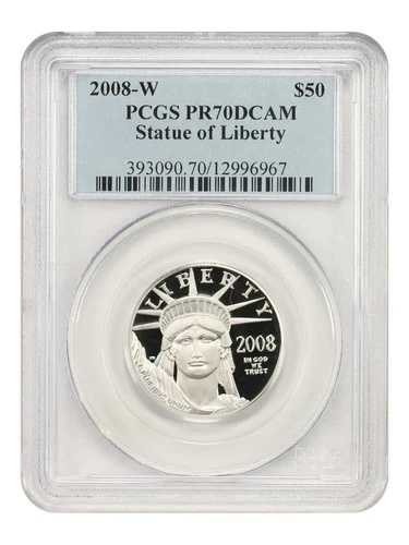 2008-W $50 自由の女神像 PCGS PR70DCAM - $50 プラチナイーグル