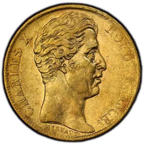シャルル10世 20フラン金貨 1826年 ペルピニャン PCGS XF45 非常に美しい希少コピー 300,960円