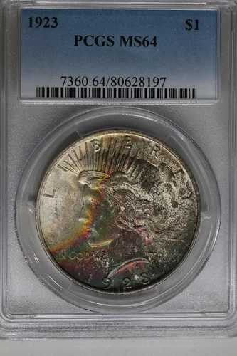 1923年 $1 PCGS MS64 平和ドル、1900年代の銀貨 $1