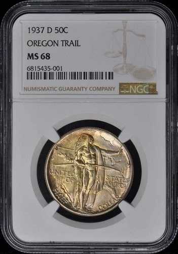 オレゴン 1937-D シルバー記念 50セント NGC MS68