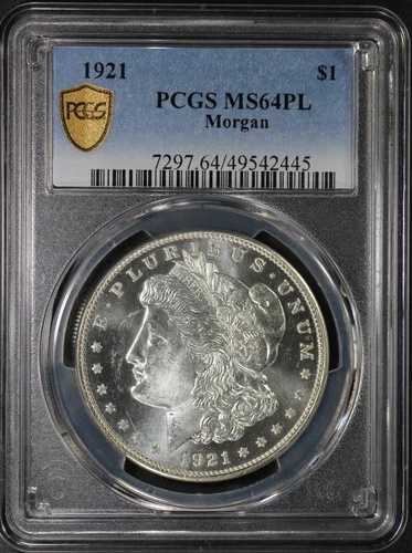 1921年 (P) PCGS モルガン銀貨 MS64PL プルーフライク MS-64