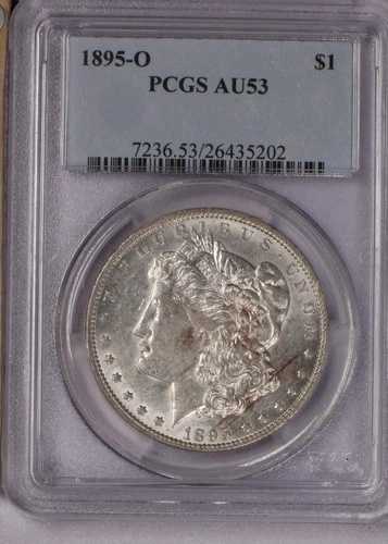 1895-O モルガン銀貨 $1 PCGS AU53。P.Q. 旧所有者。キー日付。良好な光沢。｜WORLD RESOURCE【QUEEN店】