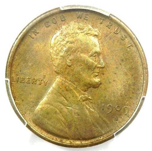 1909-S VDB リンカーン・ウィート・セント 1セント ペニー - PCGS 未流通詳細 (UNC MS)