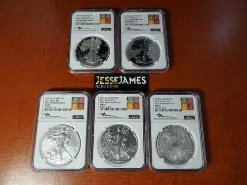 2011年 P リバースプルーフ シルバーイーグル NGC PF70 MS70 マーカンティ 25周年記念セット|WORLD RESOURCE【QUEEN店】