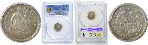 1853-O 矢なし H10C 自由の女神像 シルバー ハーフダイム PCGS XF 詳細クリーニング済み|WORLD RESOURCE【QUEEN店】