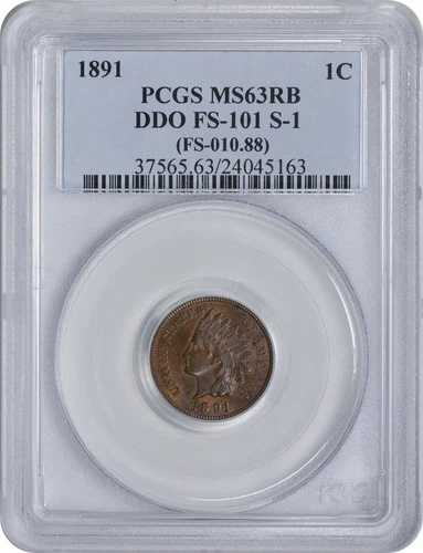1891年インディアンセント DDO FS-101 MS63RB PCGS｜WORLD RESOURCE【QUEEN店】