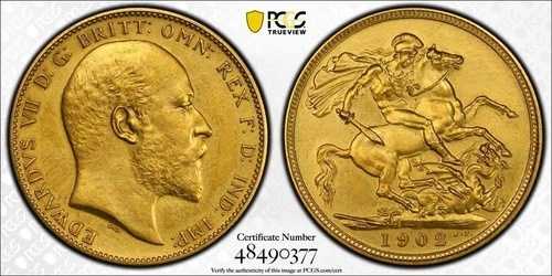1902 年イギリス ソブリン金貨、PR 62 PCGS。｜WORLD RESOURCE【QUEEN店】 361,350円
