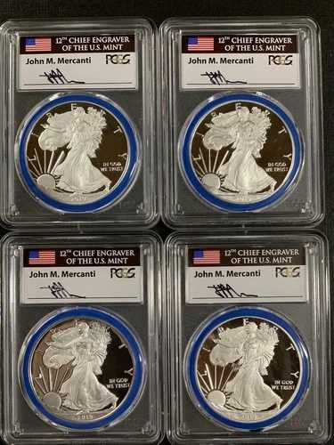2019-W PCGS PR70 シルバーイーグルミント彫刻シリーズ FDOI 共刻（4）コイン｜WORLD RESOURCE【QUEEN店】 361,350円