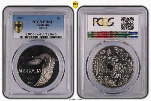 オーストラリア 1967年 パターン スワンダラー アンドール・メサロス プルーフコイン PCGS PR64 #3646