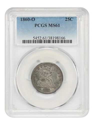 1860-O 25C PCGS MS61 - 自由の女神像
