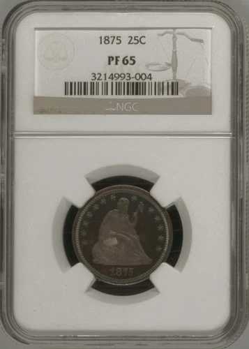 1875 NGC PR65 $2,255 PCGS 価格ガイド！発行枚数700枚のシーテッドクォーター｜WORLD RESOURCE【QUEEN店】
