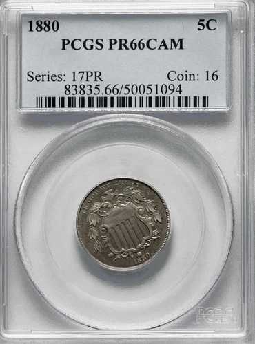 1880年 PCGS PR66CAM 過小評価されたキーデート 5C カメオ シールドニッケル|WORLD RESOURCE【QUEEN店】