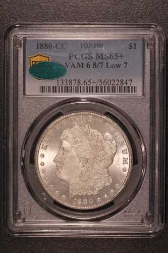 1880 CC | モルガン・シルバー・ドル | PCGS /CAC MS 65+ | VAM 6 8/7 LOW 7 | ロット S-30|WORLD RESOURCE【QUEEN店】