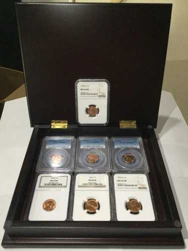高級 MS66 オールドアメリカ小麦ペニー NGC/PCGS 鑑定済みセット - ハードウッドディスプレイボックス|WORLD RESOURCE【QUEEN店】