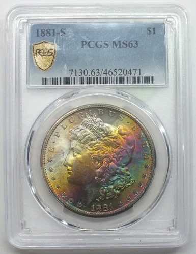 1881-S モルガン銀貨 PCGS MS63 トーニング加工 - サンフランシスコ造幣局 - P33|WORLD RESOURCE【QUEEN店】