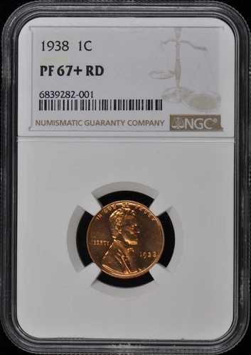 1938年 ウィートリバース リンカーンセント(プルーフ)1C NGC PR67+RD|WORLD RESOURCE【QUEEN店】