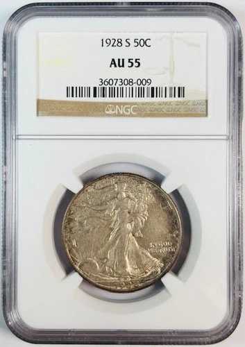 1928年 S ウォーキング・リバティ ハーフダラー NGC AU-55