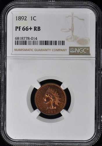 1892年 ブロンズ インディアン セント 1C NGC PR66+RB