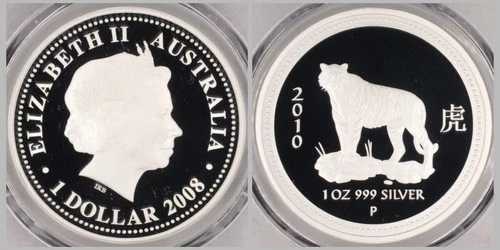 オーストラリア 2008 2010 寅年 1オンス プルーフ ルナ シリーズ I PR70DCAM PCGS