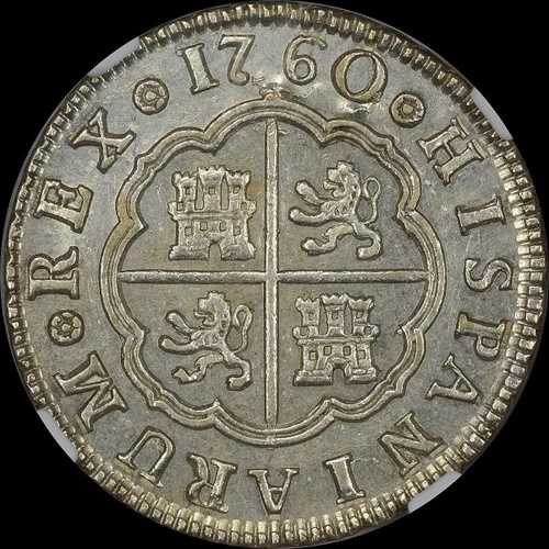 「最高級品」@ PCGS & NGC MS64 1760 M-JP スペイン 2レアル ピスタリーン 超光沢|WORLD RESOURCE【QUEEN店】