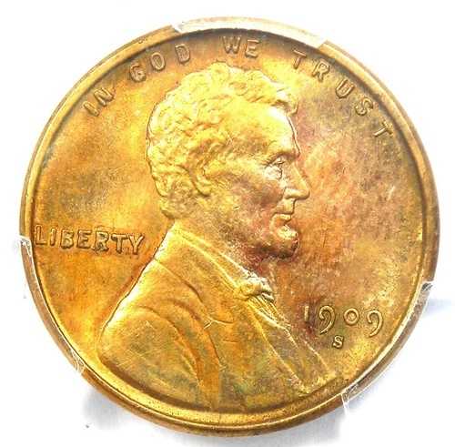 1909-S VDB リンカーン・ウィート・セント 1セント ペニー - PCGS 未流通詳細 (UNC MS)