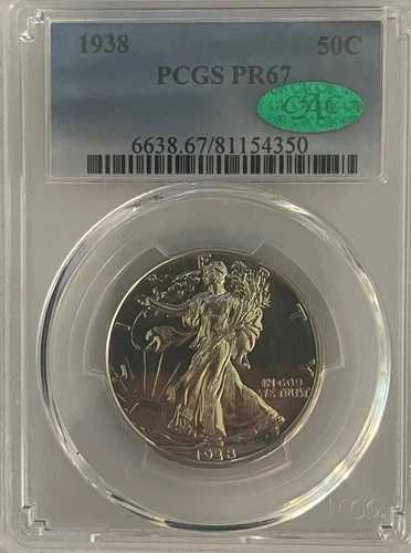 1938年 PCGS PR-67 CAC ウォーキング・リバティ・ハーフダラー