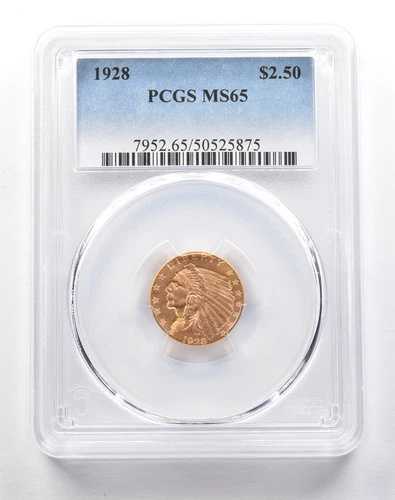 1928年 2.50ドル インディアンヘッド ゴールド クォーターイーグル MS65 PCGS *1838