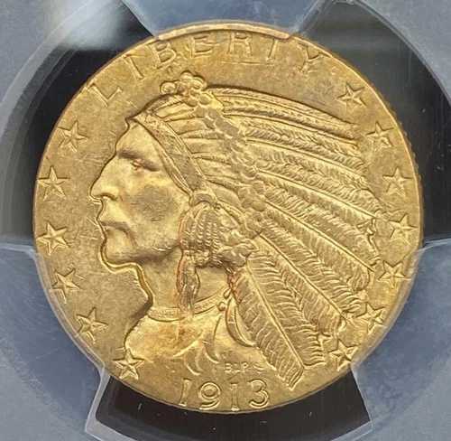1913年 5ドル金貨 インディアンヘッド ハーフイーグル PCGS MS62 シールド